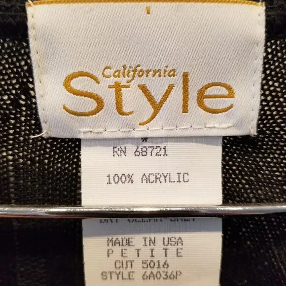 Vintage 90's Black Sweater Knit Dress Stretch Petites Long Sleeve Womens Size XL - Picture 4 of 11